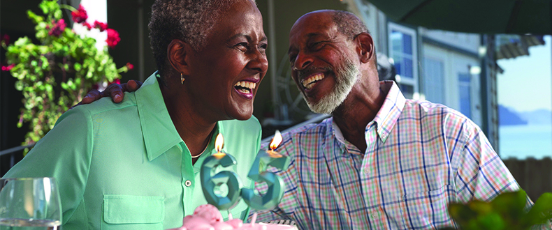 mature couple celebrating a birthday