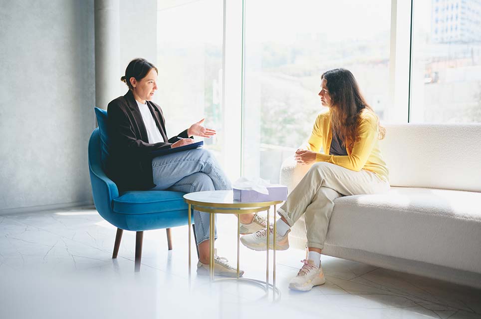 therapist and patient in session
