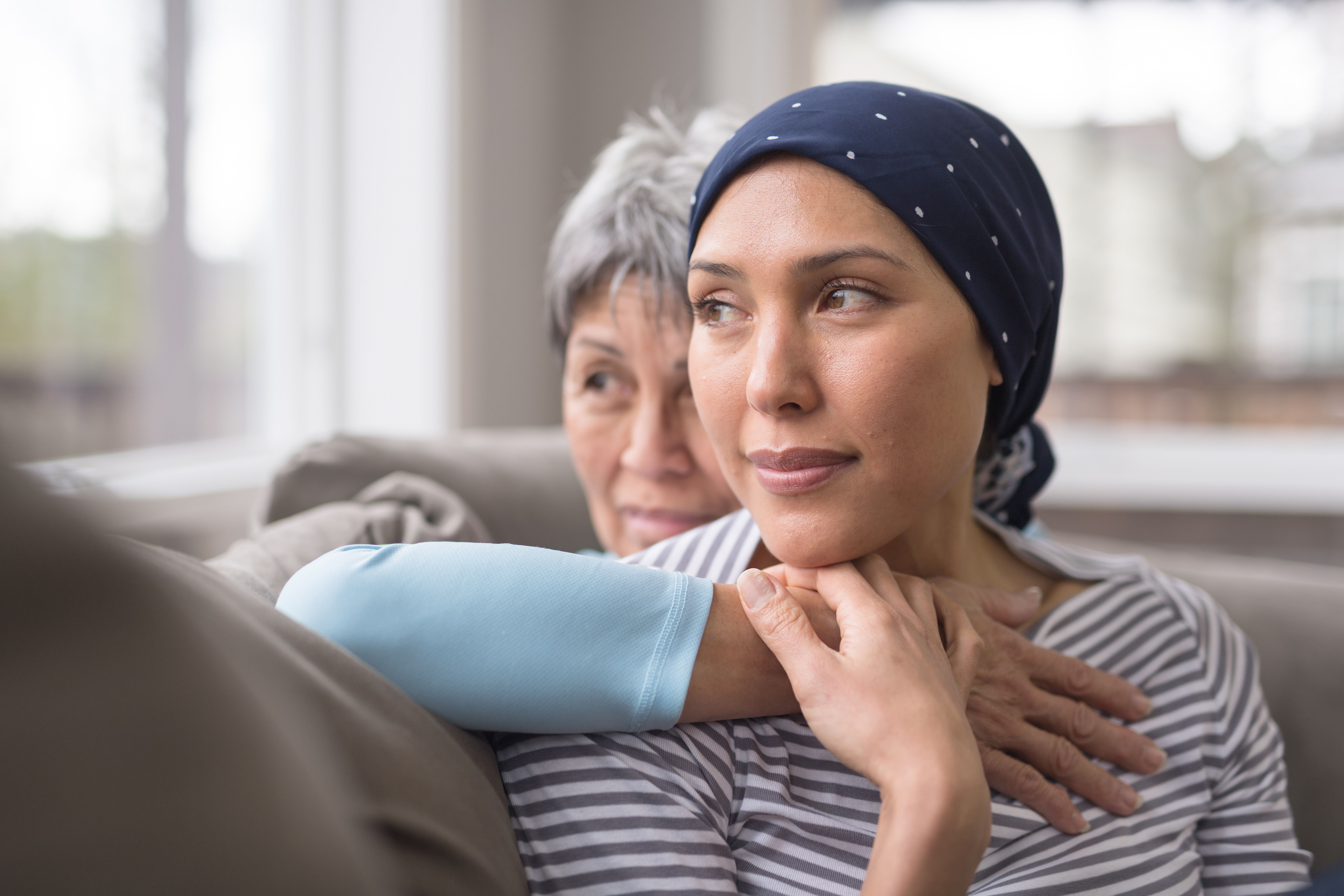 Woman With Cancer With Family Member