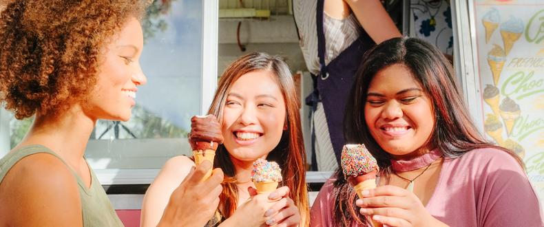 women eating ice cream