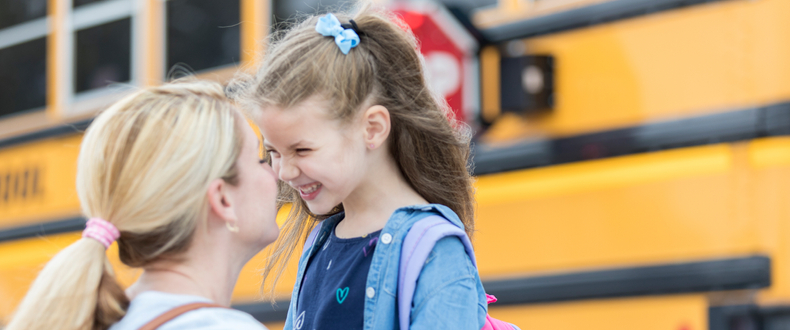 little girl going to school