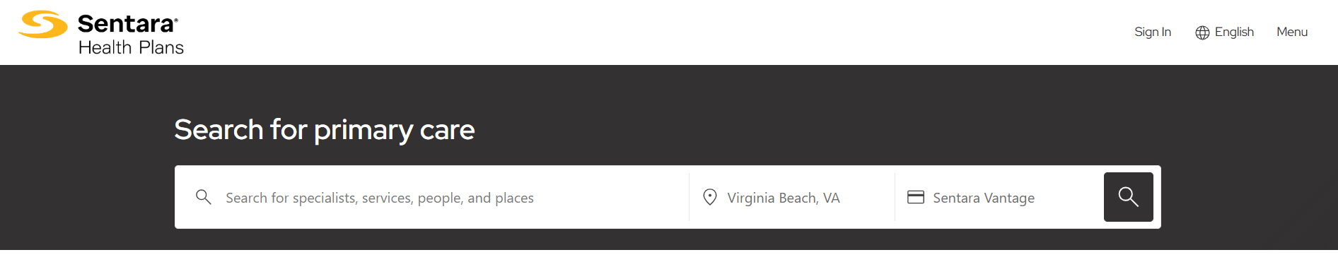 screenshot of search bar in find a doc tool