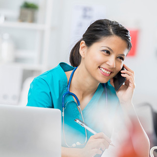 Friendly Health Care Provider on Phone