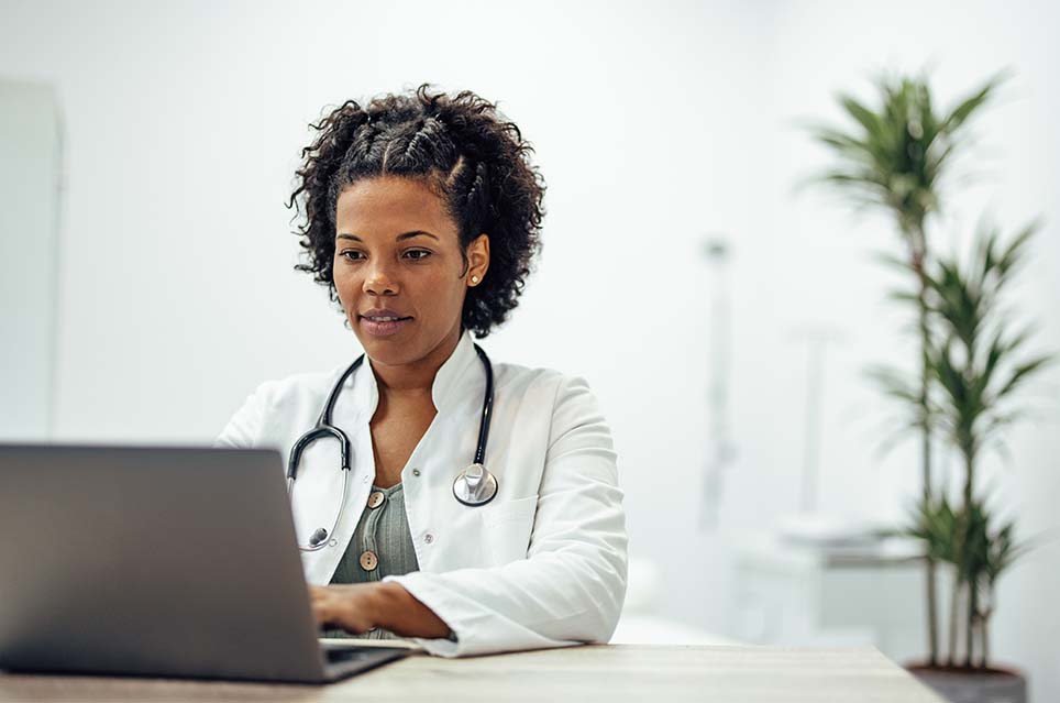 provider with laptop