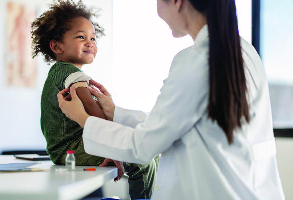 little boy after immunization