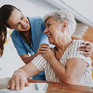 provider embracing patient