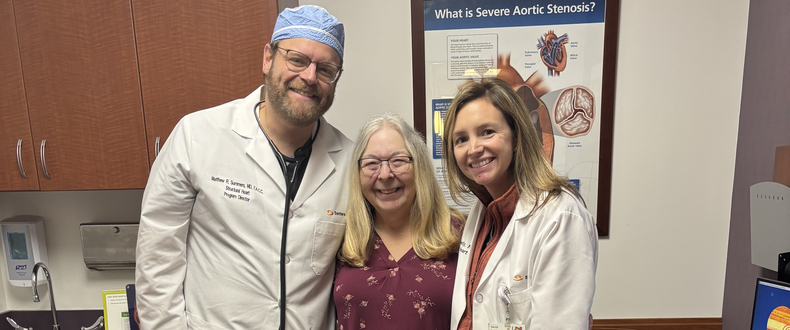 Sentara Health patient Karen Bellemare poses after receiving one of the first TricValve heart implants in Hampton Roads