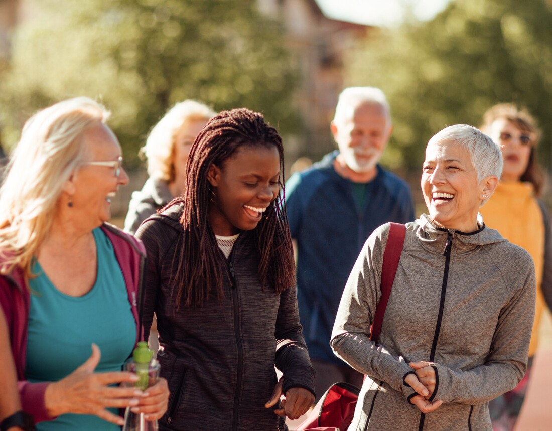 Happy people outside