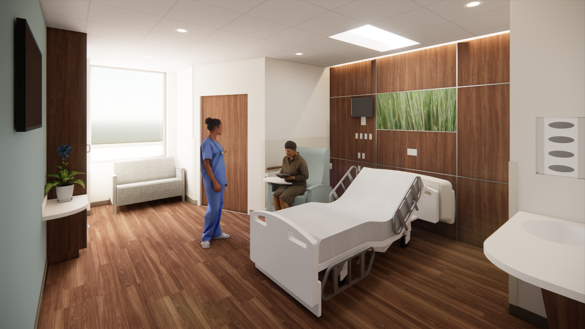 SHRH patient room rendering