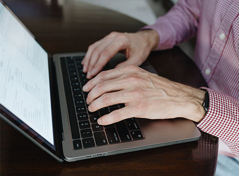 Male working on his laptop