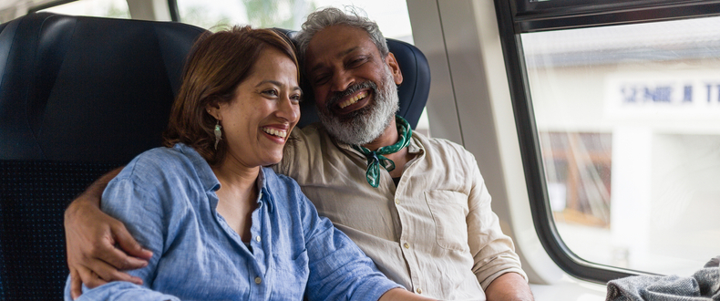 couple on a train