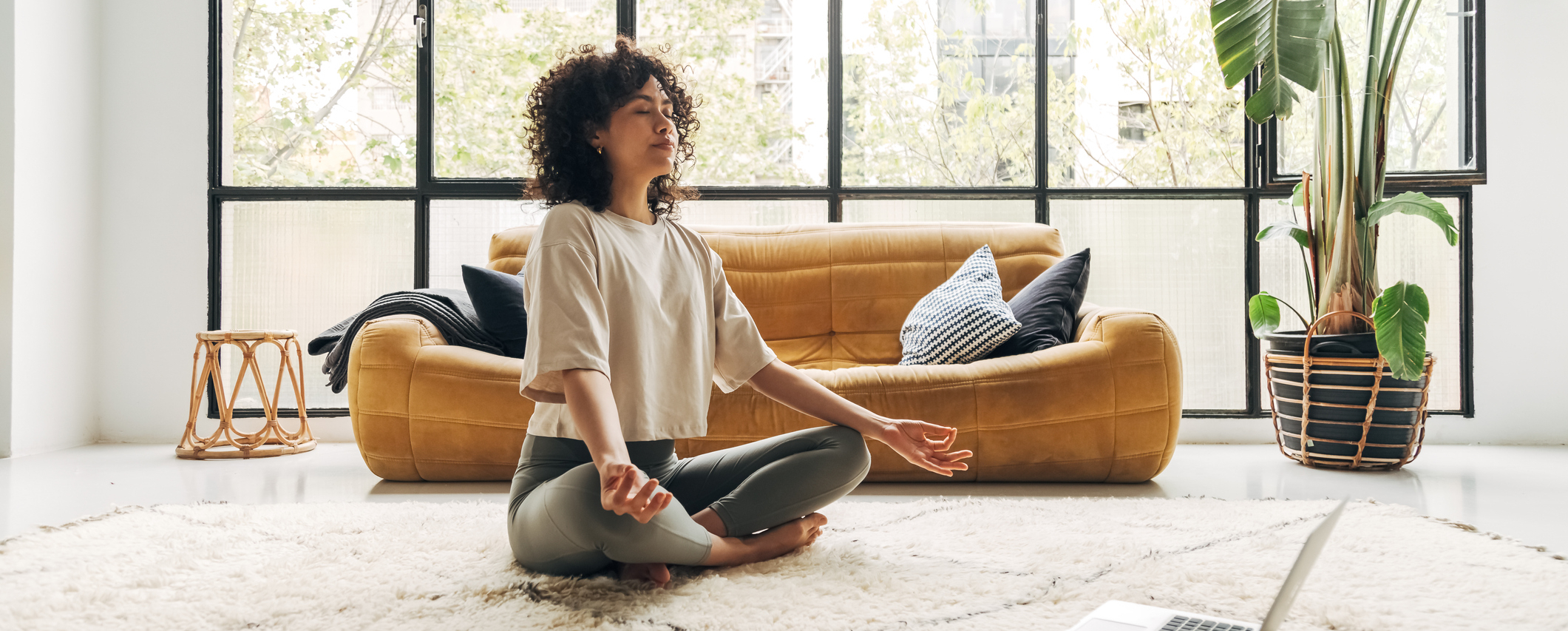 woman meditating