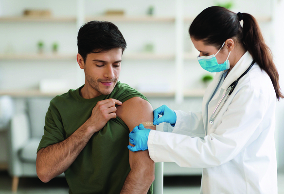 man receiving vaccine