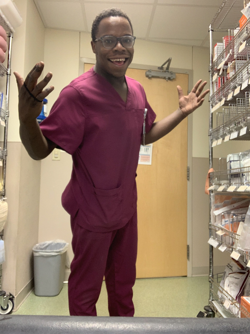 Willie Scott as a warehouse associate delivering supplies to nursing units at Sentara Virginia Beach General Hospital.