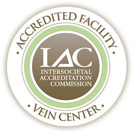 IAC Accredited Facility seal for a vein center, displaying the Intersocietal Accreditation Commission logo and accreditation designation.