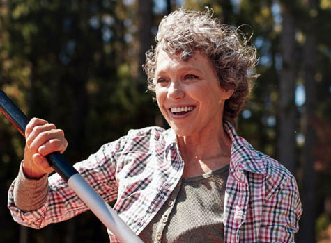 Older woman enjoying the outdoors