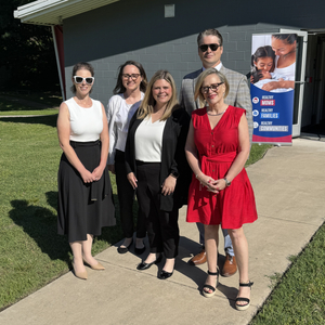 Lavinia Smith and Sentara team members at the opening of a new housing and treatment program for mothers with substance abuse issues