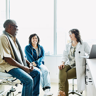 patient and doctor talking