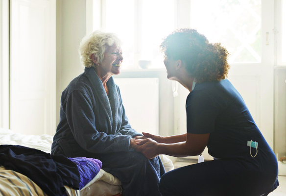 home nurse with patient