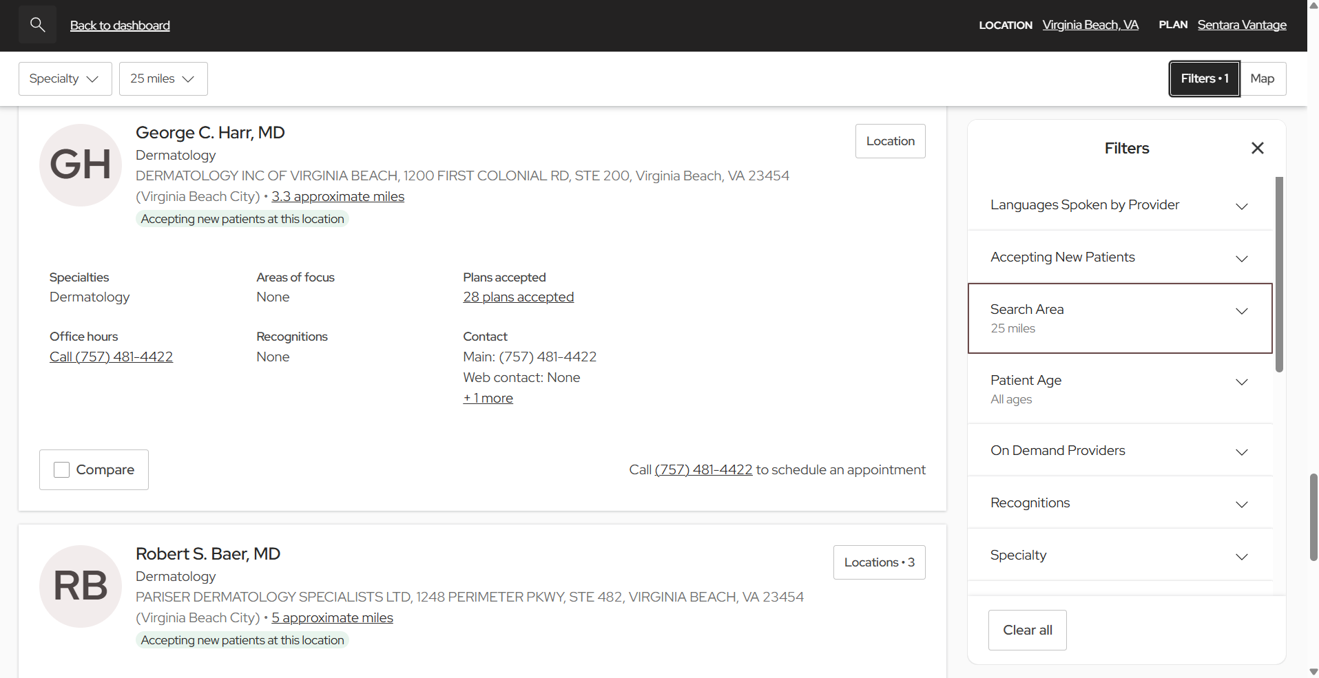 screenshot of how to use filters in the find a doc search tool